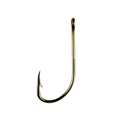 A photo showing the bend in a standard J fish hook