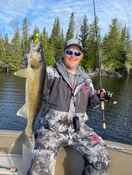 Grip and grin with a walleye and bucktail jig