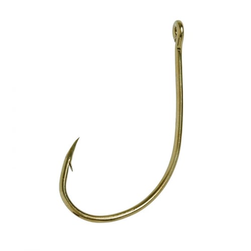 A photo showing the bend in a wide gap fish hook