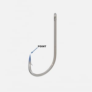 an illustration highlighting the point of a fish hook