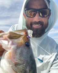 MLF Pro Kyle Cortiana showing a fish caught on the Eagle Eye Jig